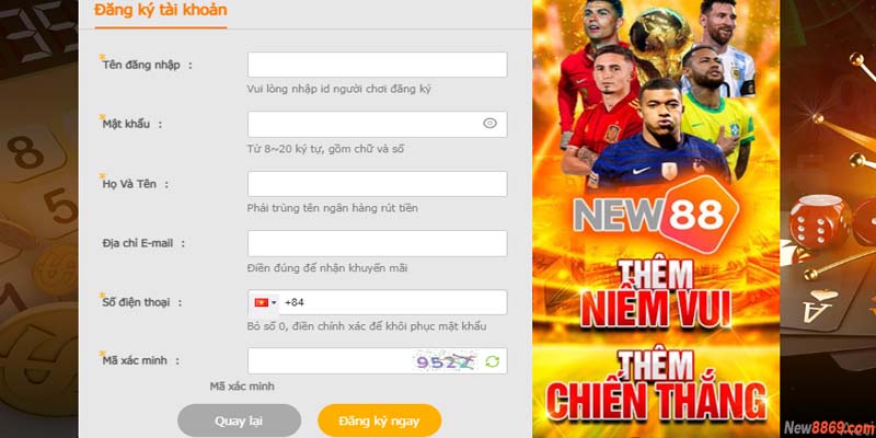 đá gà New88 cách đăng ký tài khoản