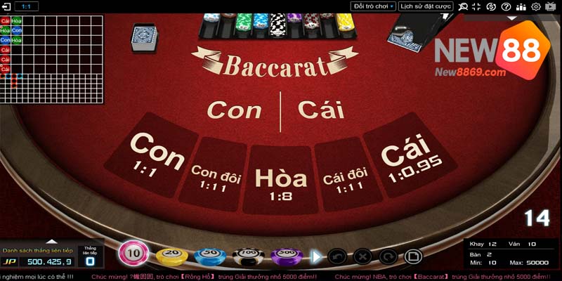 Luật chơi game bài baccarat